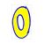 ST.NUMMER -0- YELLOW-BLUE    9cm