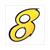 ST.NUMMER -8- YELLOW-BLUE    9cm