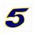 STICKER NUMMER -5- BLAUW-GEEL 9cm