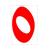 STICKER NUMMER -0- ROOD-WIT 13cm