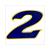 STICKER NUMMER -2- BLAUW-GEEL 13cm