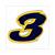 STICKER NUMMER -3- BLAUW-GEEL 5.5cm