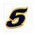 STICKER NUMMER -5- BLAUW-GEEL 5.5cm