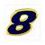 STICKER NUMMER -8- BLAUW-GEEL 5.5cm