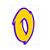 ST.NUMMER -0- YELLOW-BLUE  5.5cm