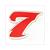 STICKER NUMMER -7- ROOD-WIT 5.5cm