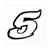 STICKER NUMMER -5- WIT-ZWART 5.5cm
