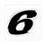 STICKER NUMMER -6- ZWART-WIT 5.5cm